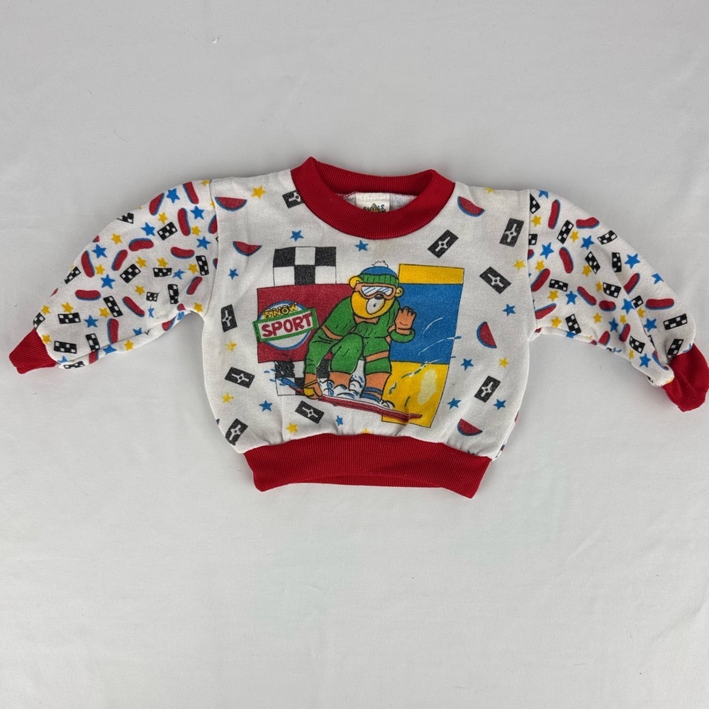 Vintage 90’s Cuties by Judy Pull on Sweater for Boy’s with Bear Graphic - Picture 1 of 4